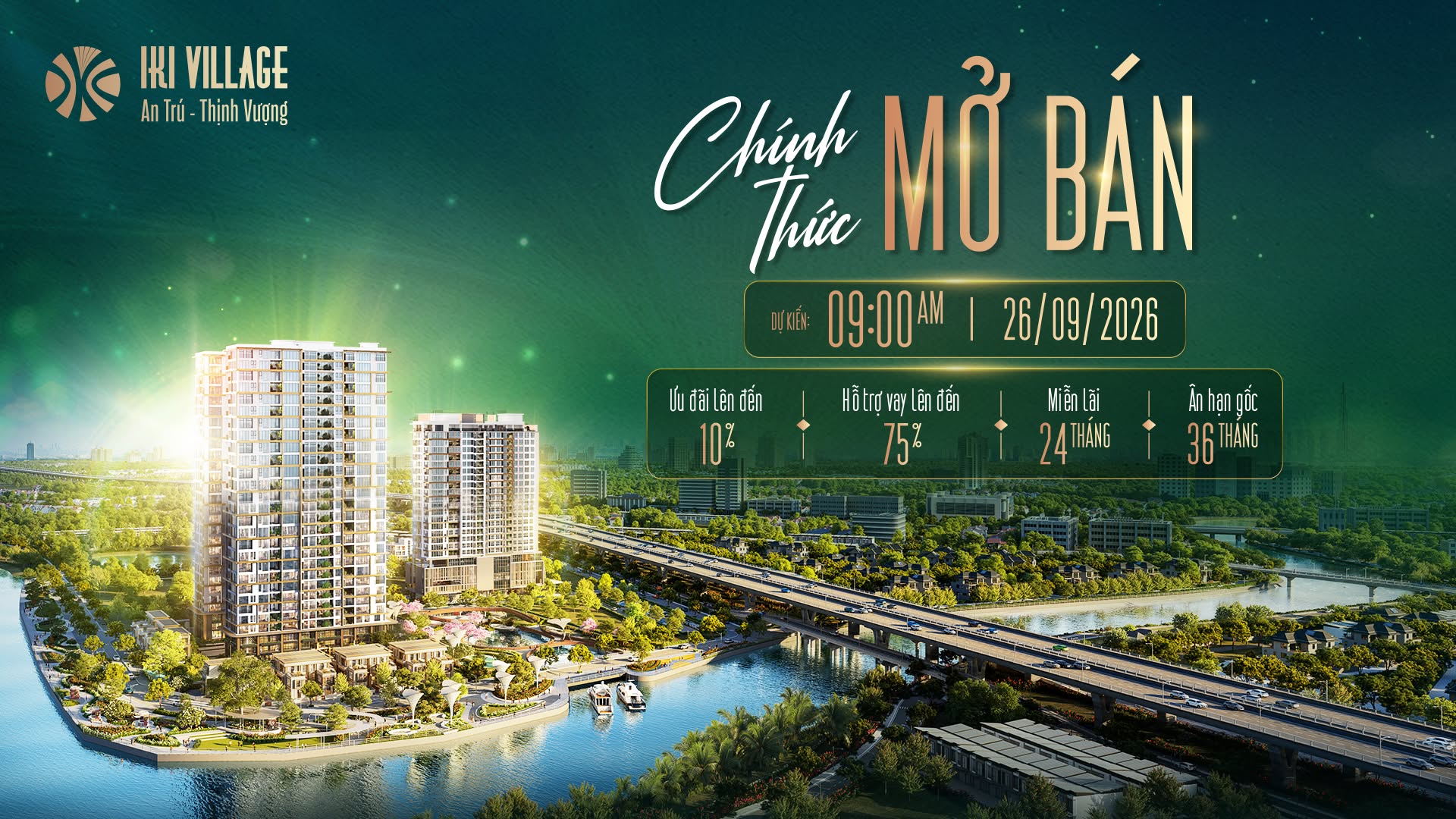 Chính thức mở bán IKI Village ngày 26/9/2026 - Căn hộ sân vườn riêng ven sông Sài Gòn
